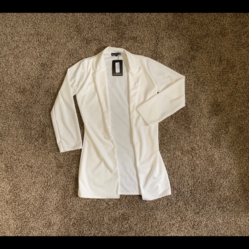White Longline Blazer